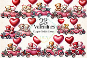 Valentines Couple Teddy Bear Clipart, an Illustration by DreamCafeArt (Thumbnail 1 of 5)