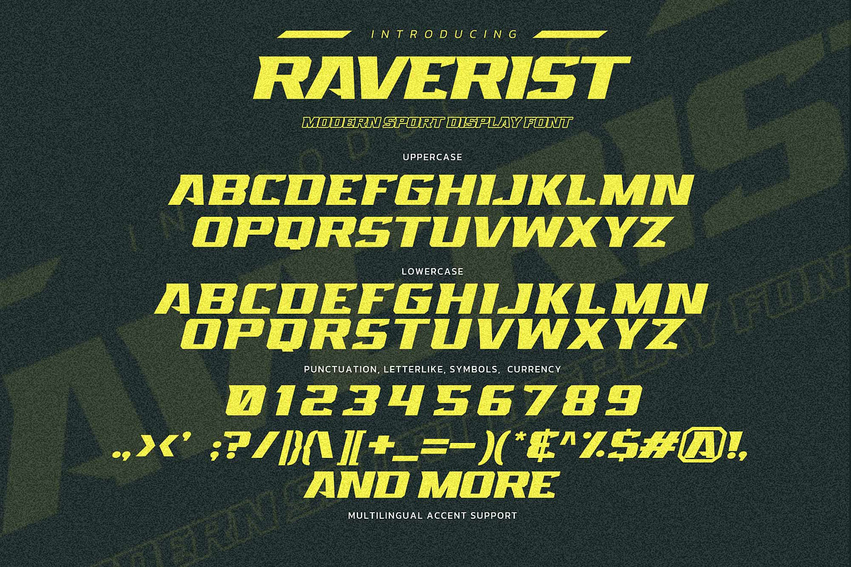 RAVERIST - Modern Sport Display Font, a Sans Serif Font by Gassstype (Photo 6 of 8)