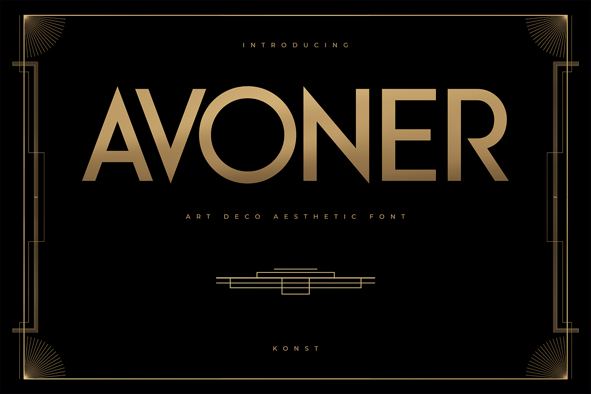 Avoner - Art Deco Fonts, a Sans Serif Font by Konstantine Studio (Photo 1 of 3)