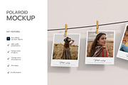 Polaroid Photo Mockup on Rope, a Product Mockup by graphypix (Thumbnail 2 of 4)