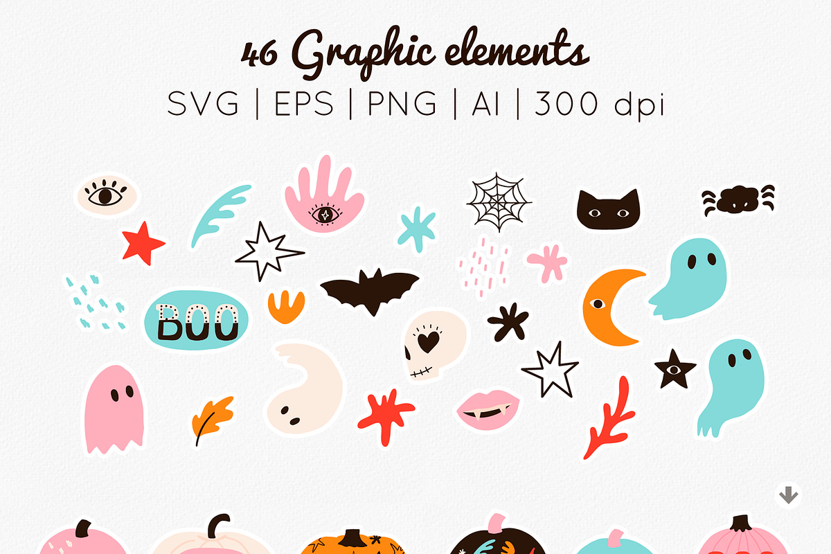 Halloween graphic bundle, a Background Graphic by AfonshinaArt (Photo 3 of 9)