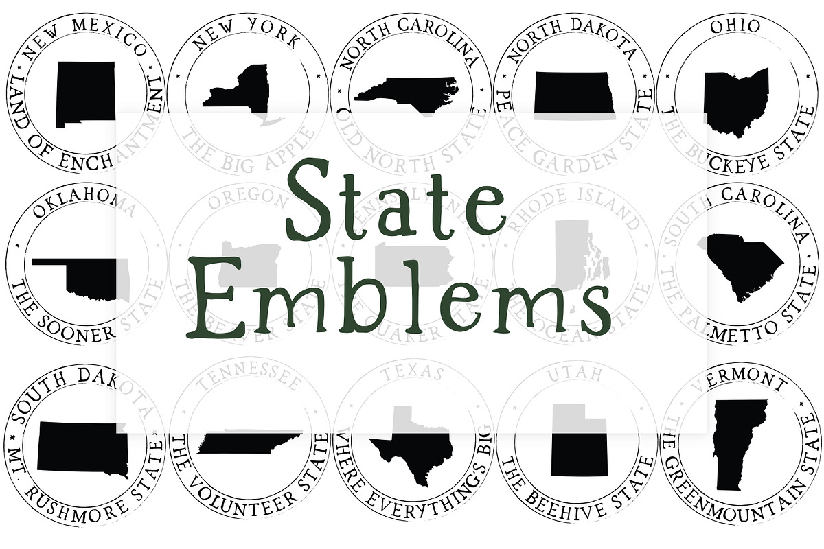 50 US State Round Emblems Clipart, a Graphic by DailyMiracleDigitals,LLC (Photo 2 of 6)