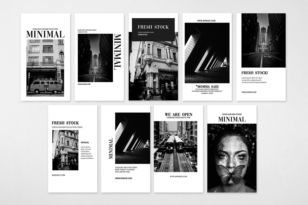 100 MINIMAL INSTAGRAM STORIES BUNDLE, a Social Media Template by Medianeka (Photo 5 of 13)