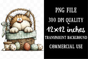 Whimsical Easter Cats Clipart, an Illustration by Designking (Thumbnail 4 of 5)