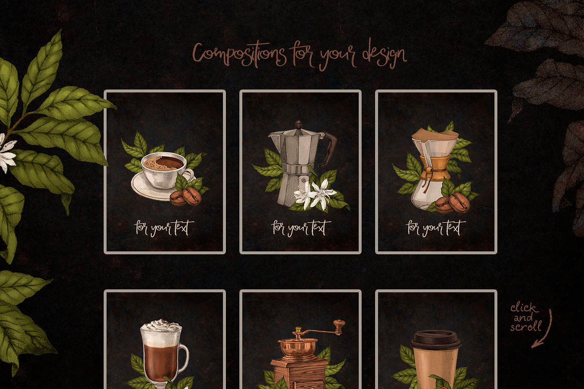 Time for Coffee illustration set, an Illustration by Alamella (Photo 6 of 10)