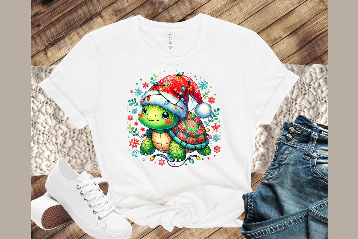 Christmas Turtle Sublimation PNG, an Illustration by Sublimation Artist (Photo 2 of 9)
