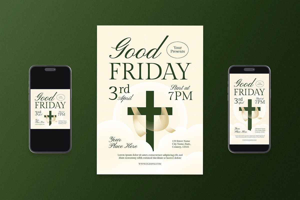 Good Friday Flyer Set, a Flyer Template by Aiyari Graphic (Photo 1 of 3)
