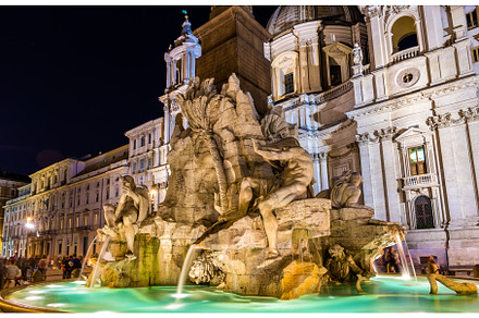 Fontana dei Quattro Fiumi in Rome, an Architecture Photo by Leonid Andronov