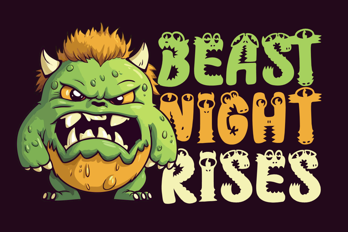 Monstroo Funny Monster Display Font, a Font by PutraCetol Studio (Photo 2 of 5)