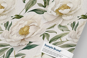 WHITE PEONY Seamless Pattern 01