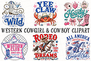 Western Cowgirl & Cowboy Clipart, a Seasonal Illustration by OK Design (Thumbnail 2 of 6)