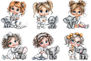 Veterinarian girl clipart, an Illustration by DreamArtGraphic (Thumbnail 3 of 9)