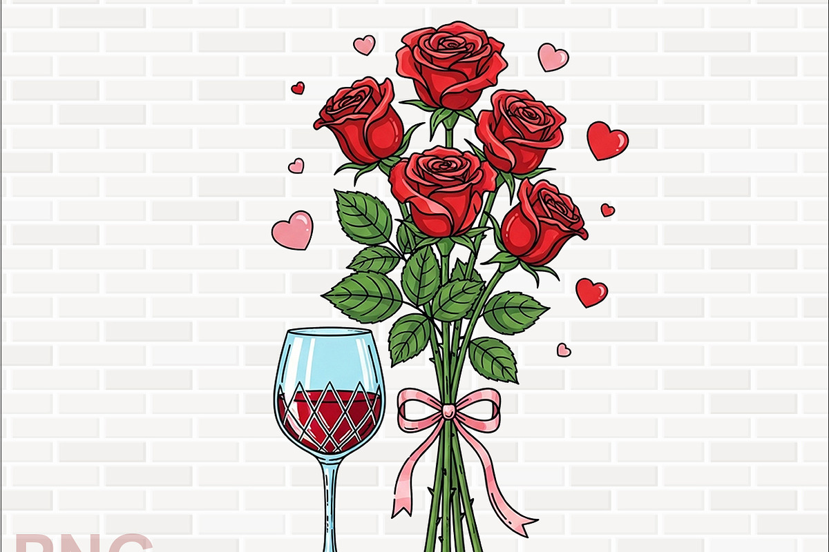 Valentine Wine Glass Clipart PNG, a Graphic by crative8112 (Photo 2 of 8)