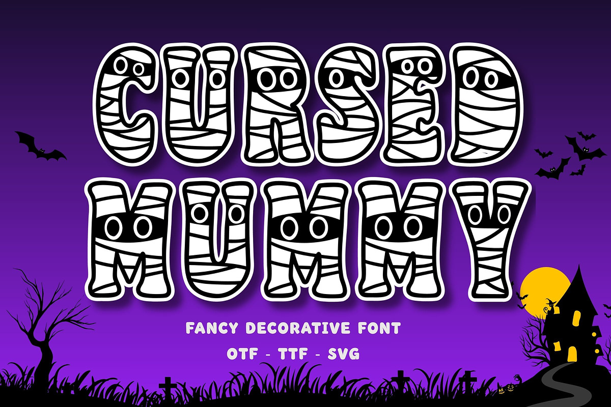 Cursed Mummy - Halloween Font, a Symbol Font by AnningArts (Photo 1 of 8)