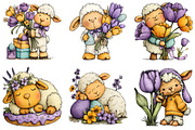 Whimsical Easter Sheep Clipart, an Illustration by Dream Creation (Thumbnail 5 of 6)