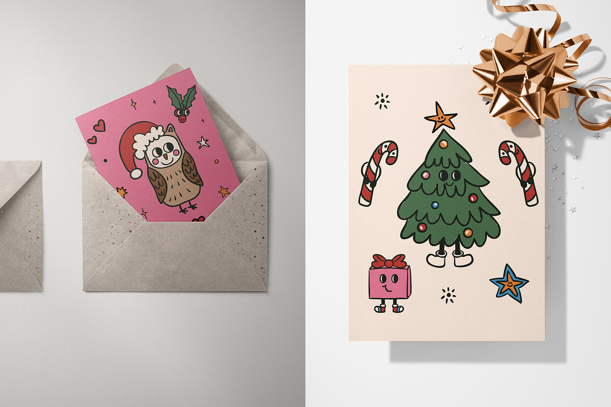 Groovy Chritmas Pack, a Seasonal Illustration by DeniDiaz (Photo 2 of 10)