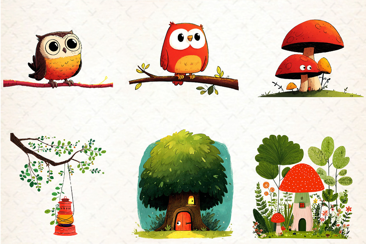 Twilight Glade Clipart, an Illustration by DreamCafeArt (Photo 4 of 7)