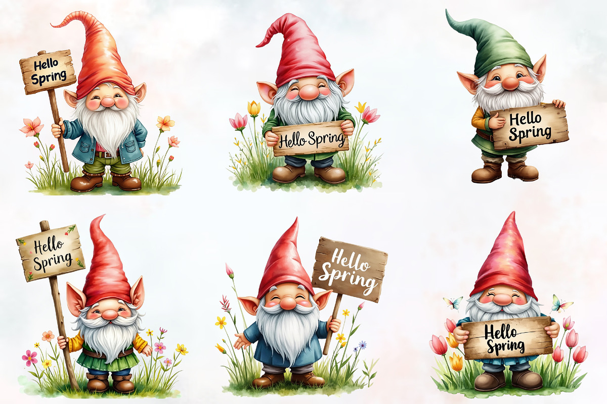 Hello Spring Gnome, an Illustration by RobertsArt (Photo 2 of 7)