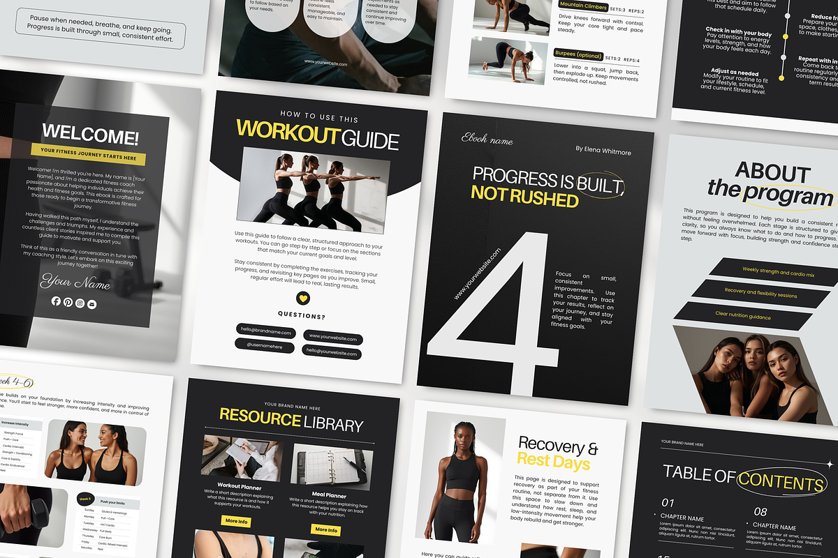 Fitness Coach Ebook Template Canva, a Magazine Template by DigiPax (Photo 3 of 11)