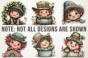 Quirky St Patrick Peeking Leprechaun, an Illustration by RobertsArt (Thumbnail 3 of 6)