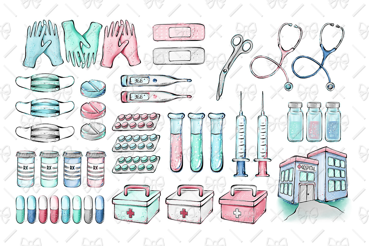 Medical Watercolor Clipart, a Healthcare Illustration by Phantasia Design (Photo 5 of 5)