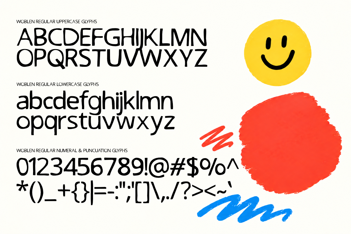 Woblen Hand-Drawn Display Font, a Handwritten Font by Muksal Creative (Photo 11 of 14)