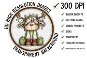 Whimsical Grumpy Animals Christmas, an Illustration by Craft Nest (Thumbnail 2 of 8)