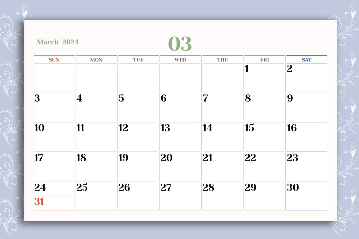 2024 Calendar InDesign template, a Print Template by dott (Photo 4 of 6)