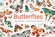 Pretty exotic butterflies, moths set, an Animal Illustration by Good Studio (Thumbnail 1 of 7)