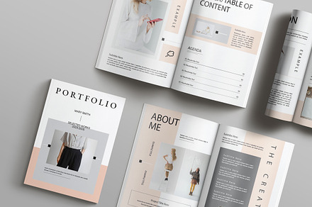 Portfolio Layout with Peach Accents