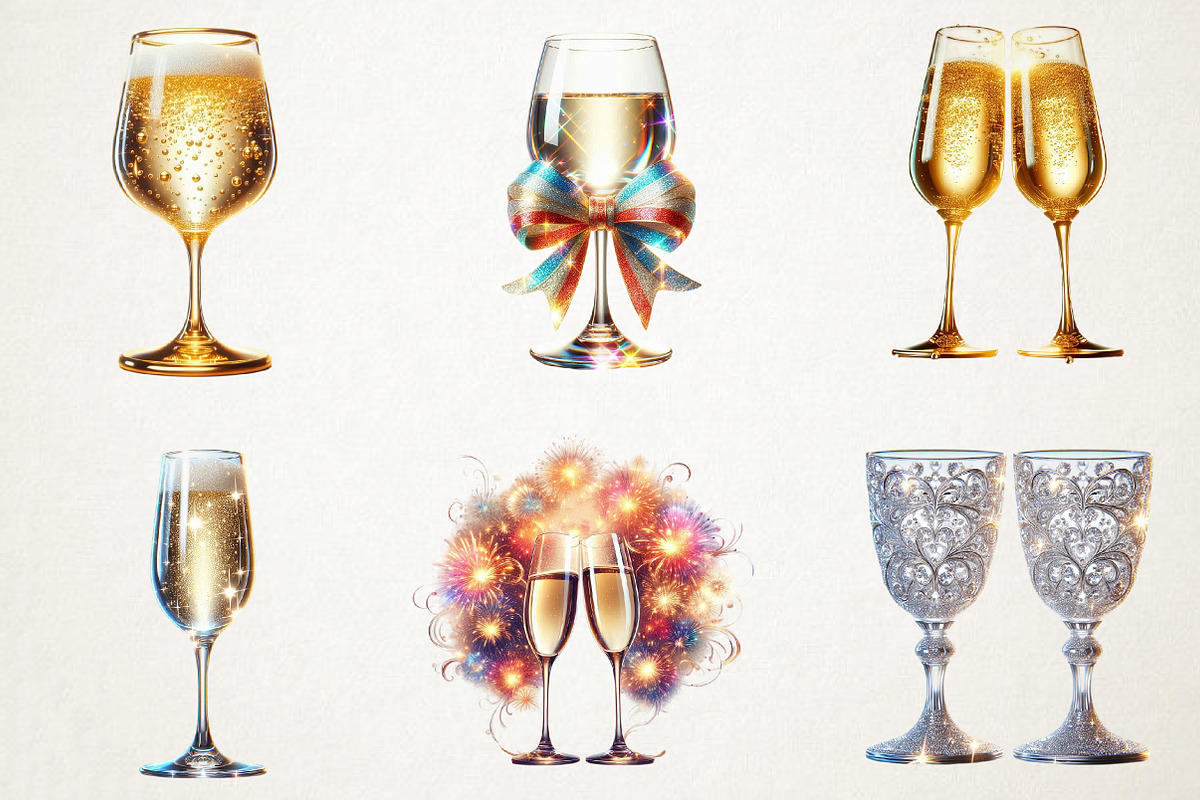 Cheers to New Year Champagne Glass C, an Illustration by RobertsArt (Photo 4 of 5)