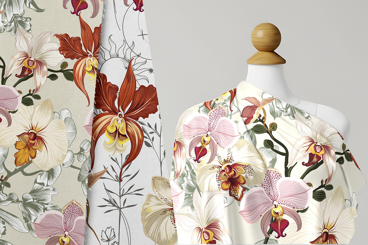 Hand drawn vector orchids, a Decorative Illustration by FleurArt (Photo 8 of 11)