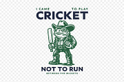 Funny Cowboy Frog Playing Cricket, a Sport Illustration by shaondesigns (Thumbnail 2 of 6)