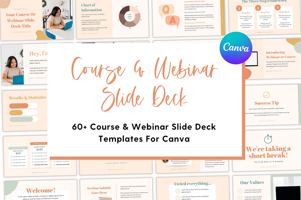 Course & Webinar Slide Deck Canva, a Presentation Template by The Template Lounge (Photo 1 of 7)