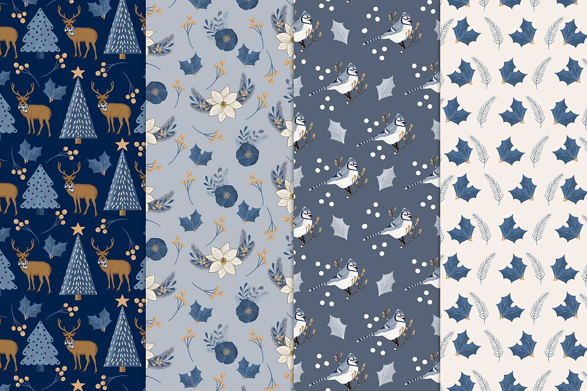 Christmas Seamless Patterns, a Pattern Graphic by The Audacious Brush (Photo 4 of 5)