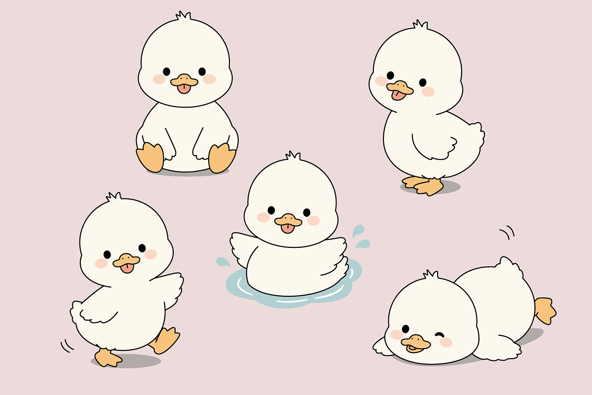 Baby Duck Character Set Collection, an Animal Illustration by Artpon Illustration (Photo 3 of 3)