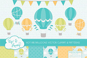 Boys Hot Air Balloons Vectors, an Illustration by Amanda Ilkov (Thumbnail 1 of 5)
