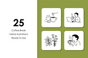 Coffee Break Illustrations, an Object Illustration by Rasgood (Thumbnail 3 of 8)