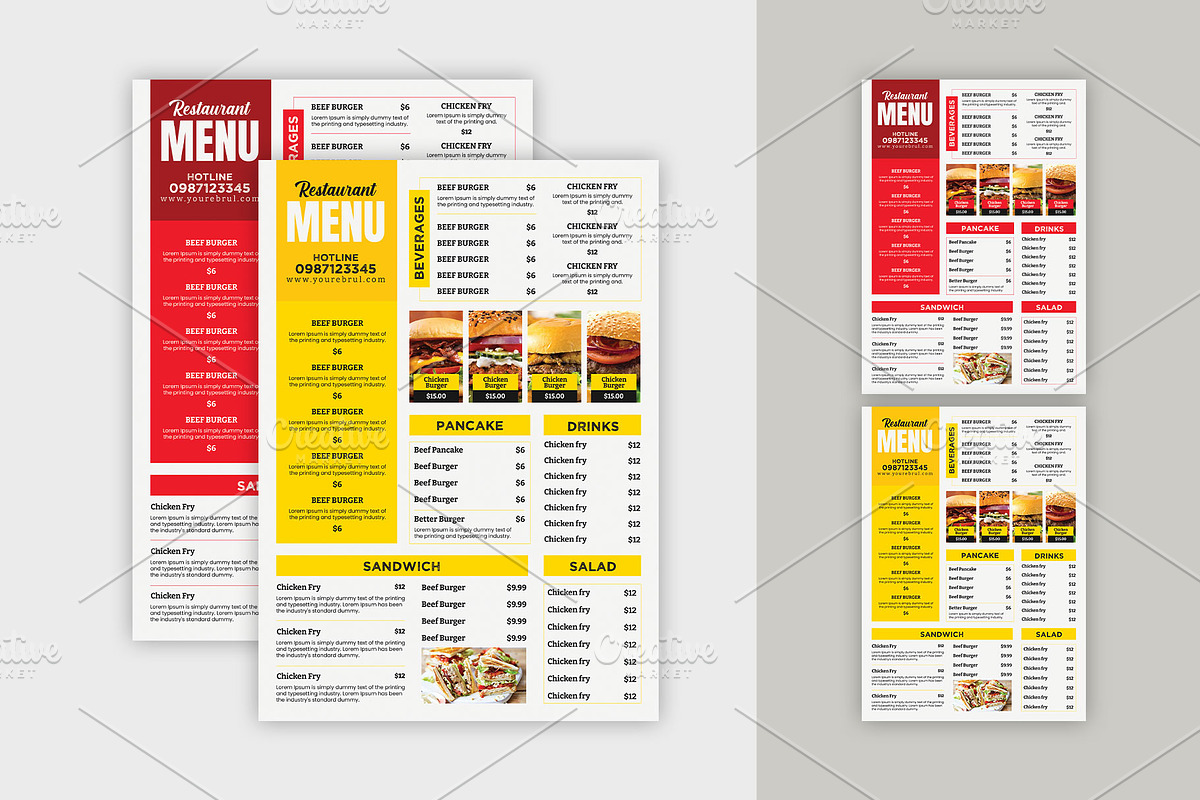 Elegant Restaurant Menu Template, a Flyer Template by Stock_Design (Photo 1 of 2)