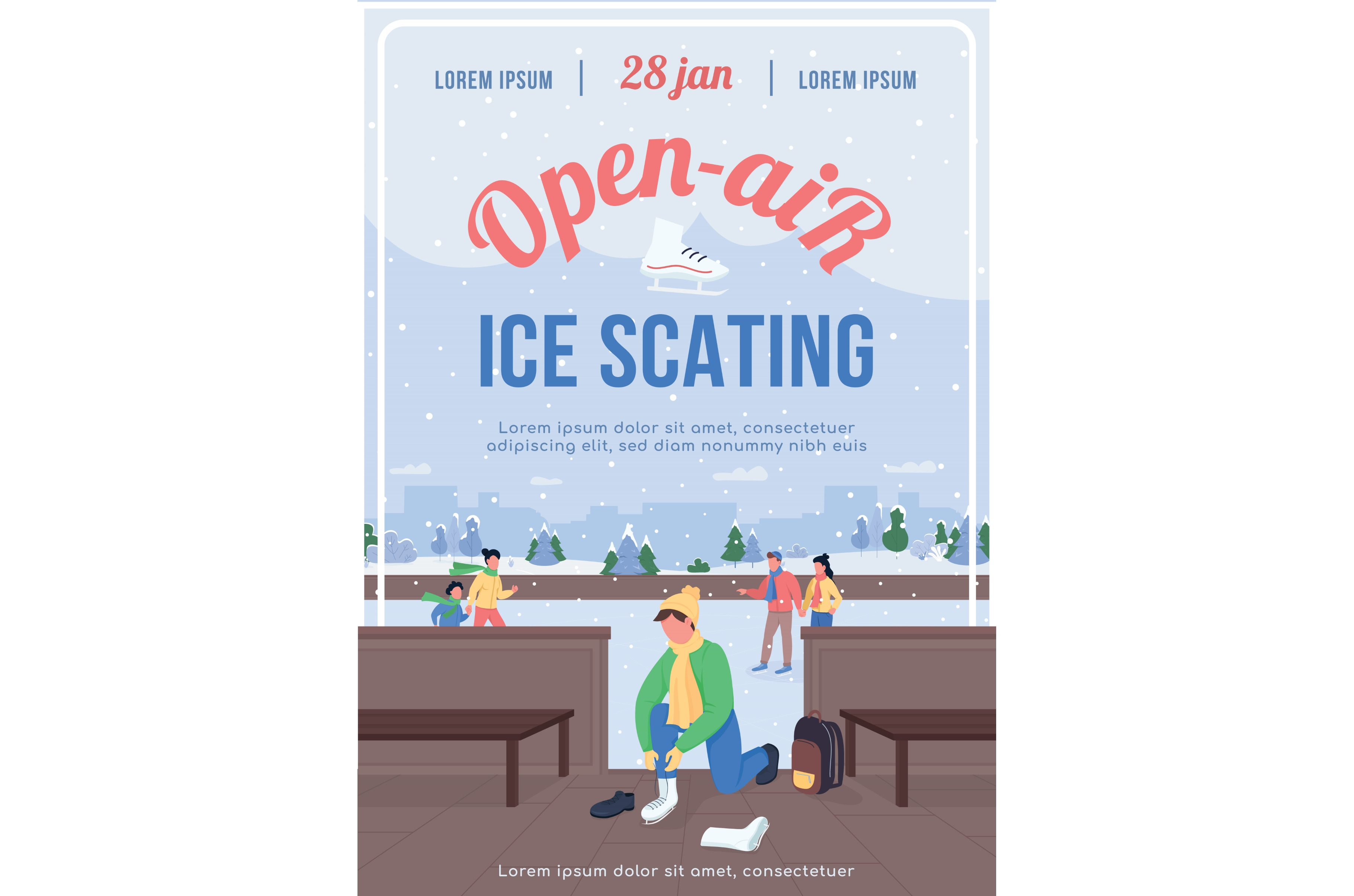 Open air ice skating poster template, a Flyer Template by IMG visuals ...