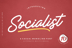 Socialist - Casual Monoline Font, a Script Font by Balpirick Studio