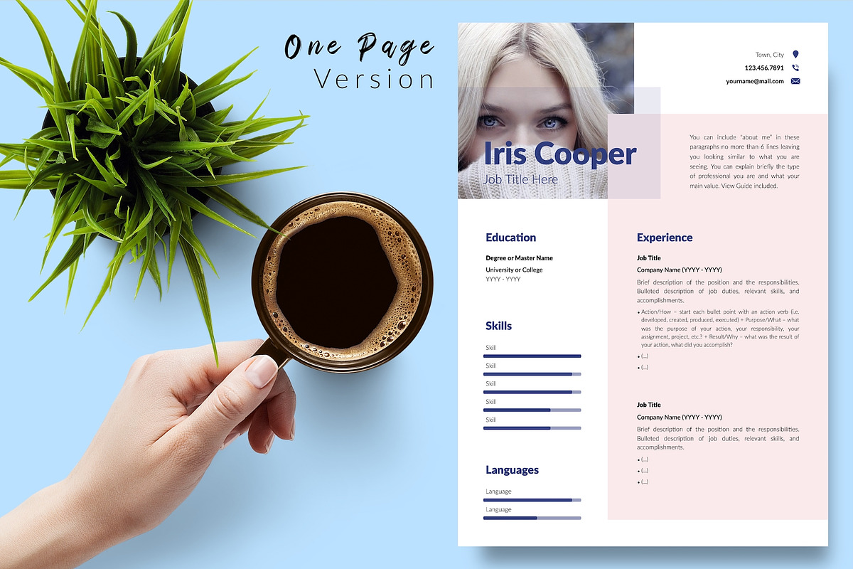 Modern Resume Template / CV - Iris, a Resume Template by Templates Design Co. (Photo 2 of 17)