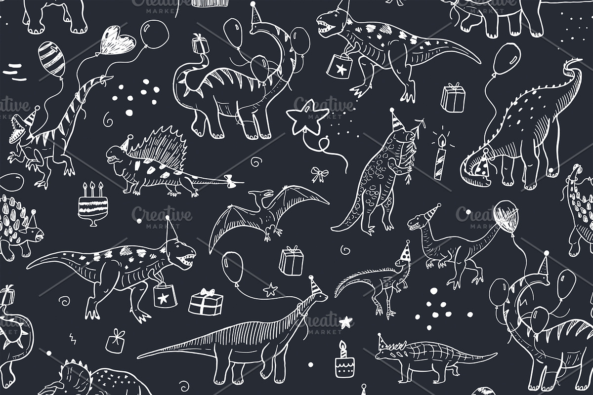 Dinosaur Birthday Party, a Pattern Graphic by GooseFrol (Photo 12 of 12)