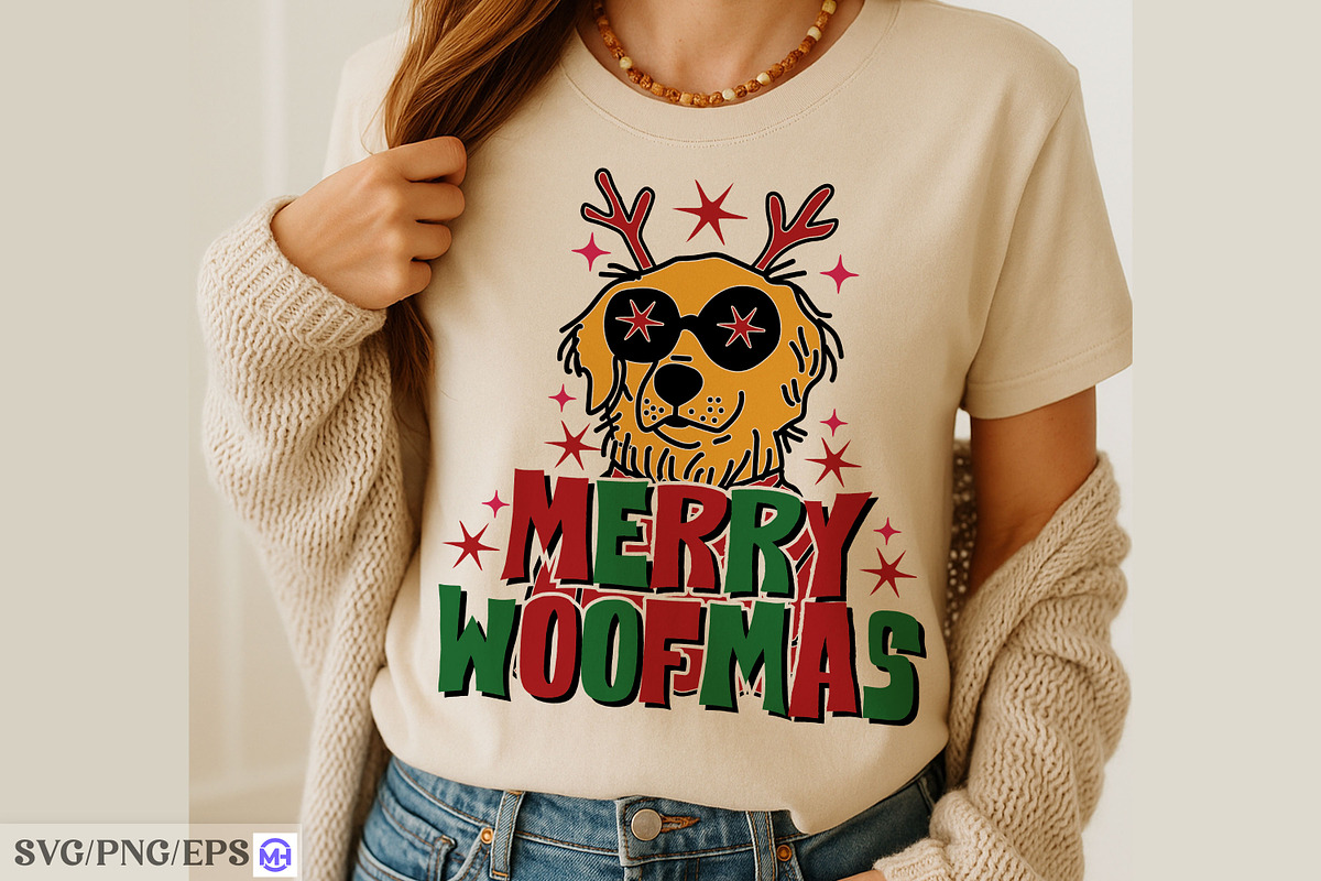 Merry Woofmas Festive Holiday Fun, a Graphic by mh_arif (Photo 4 of 4)