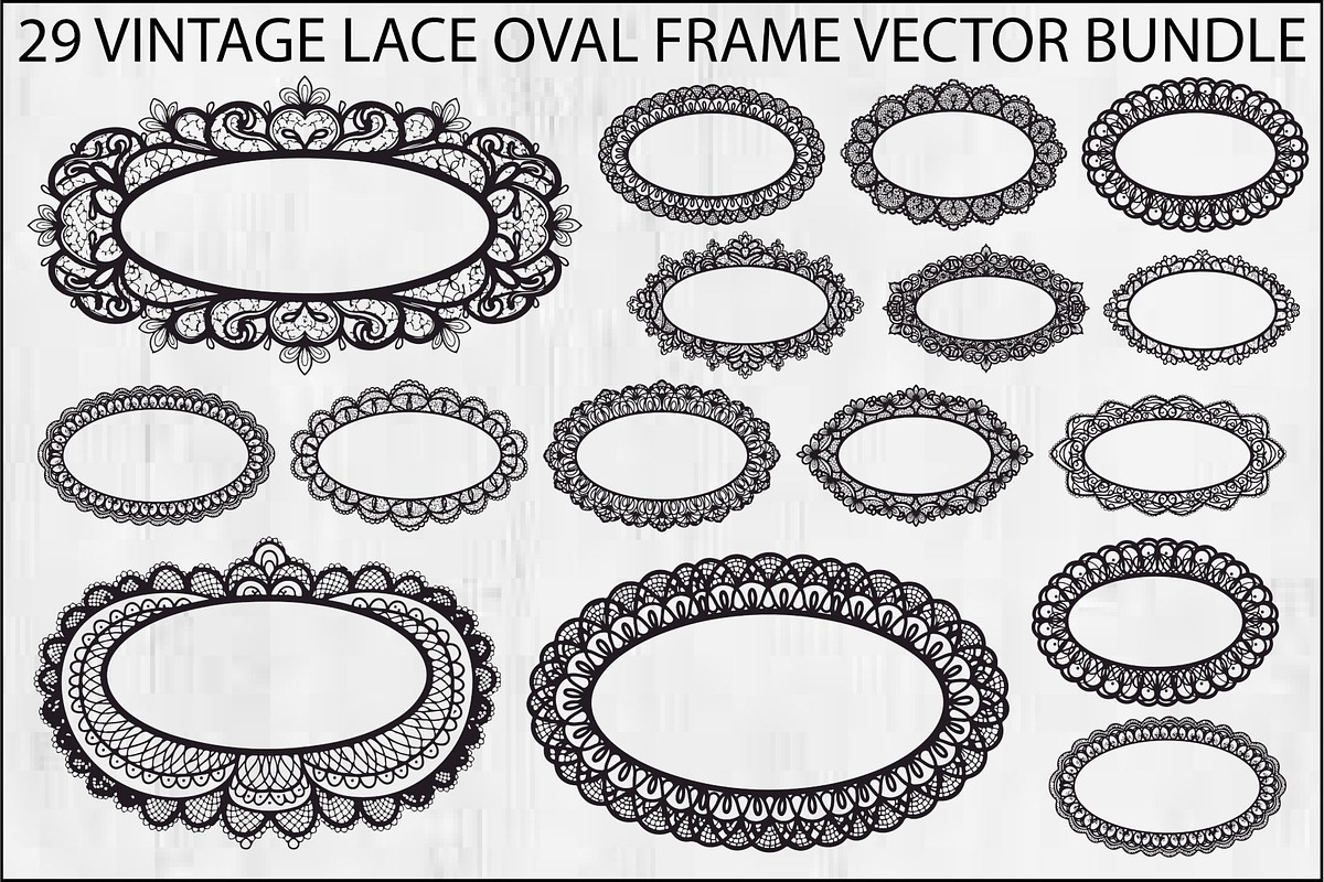 Vintage Lace Oval Frame Bundle, an Illustration by yasushie (Photo 1 of 30)