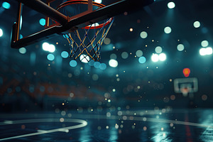 Basketball hoop on basketball arena, a Sports & Recreation Photo by AlyaAnd