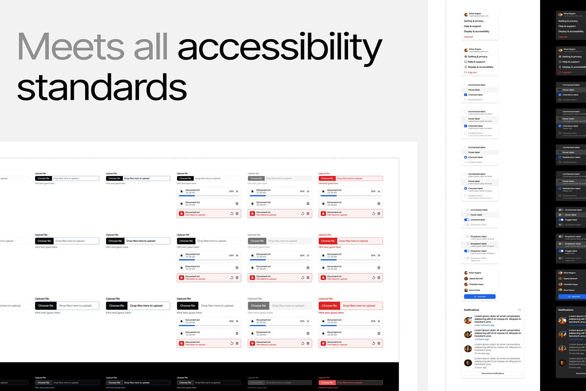 Design System Pro Atomic1.0Dark Mode, an UI Kit Template by Lumina_ui_ux202 (Photo 6 of 8)