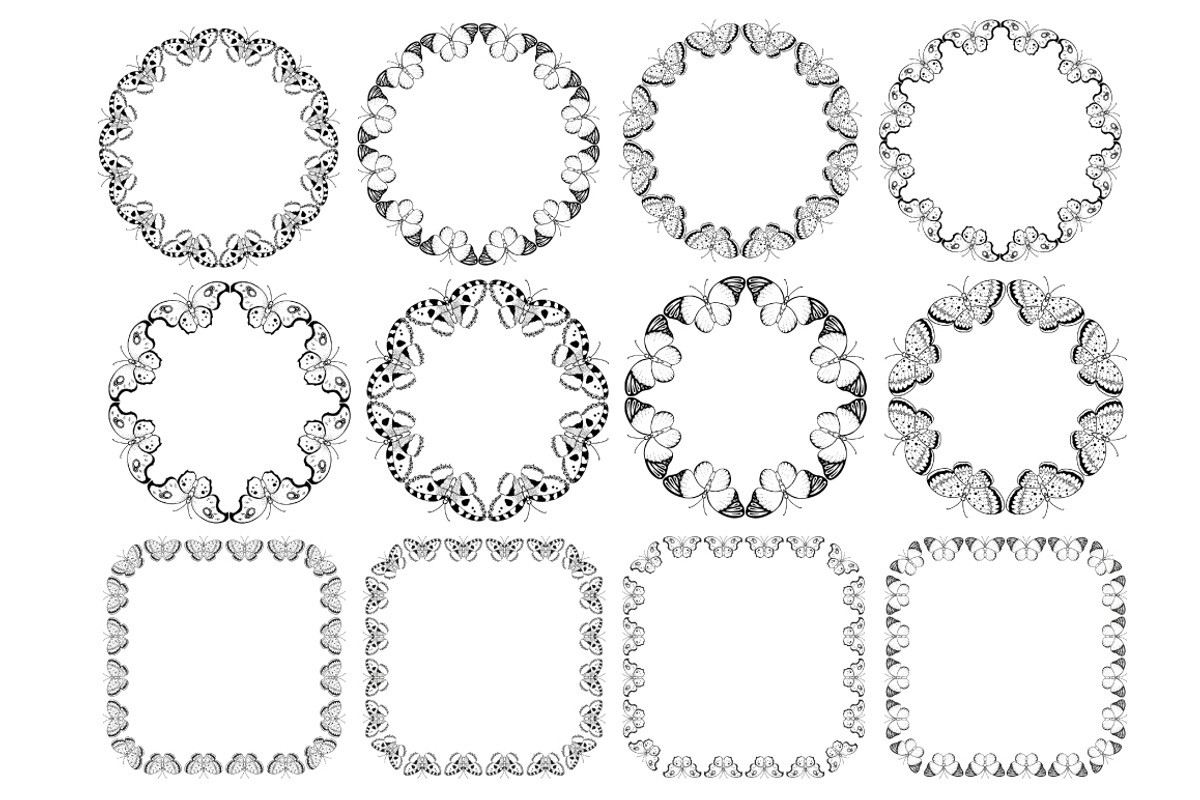 Butterflies pattern brushes set, a Brush Add-On by Floralis (Photo 3 of 5)