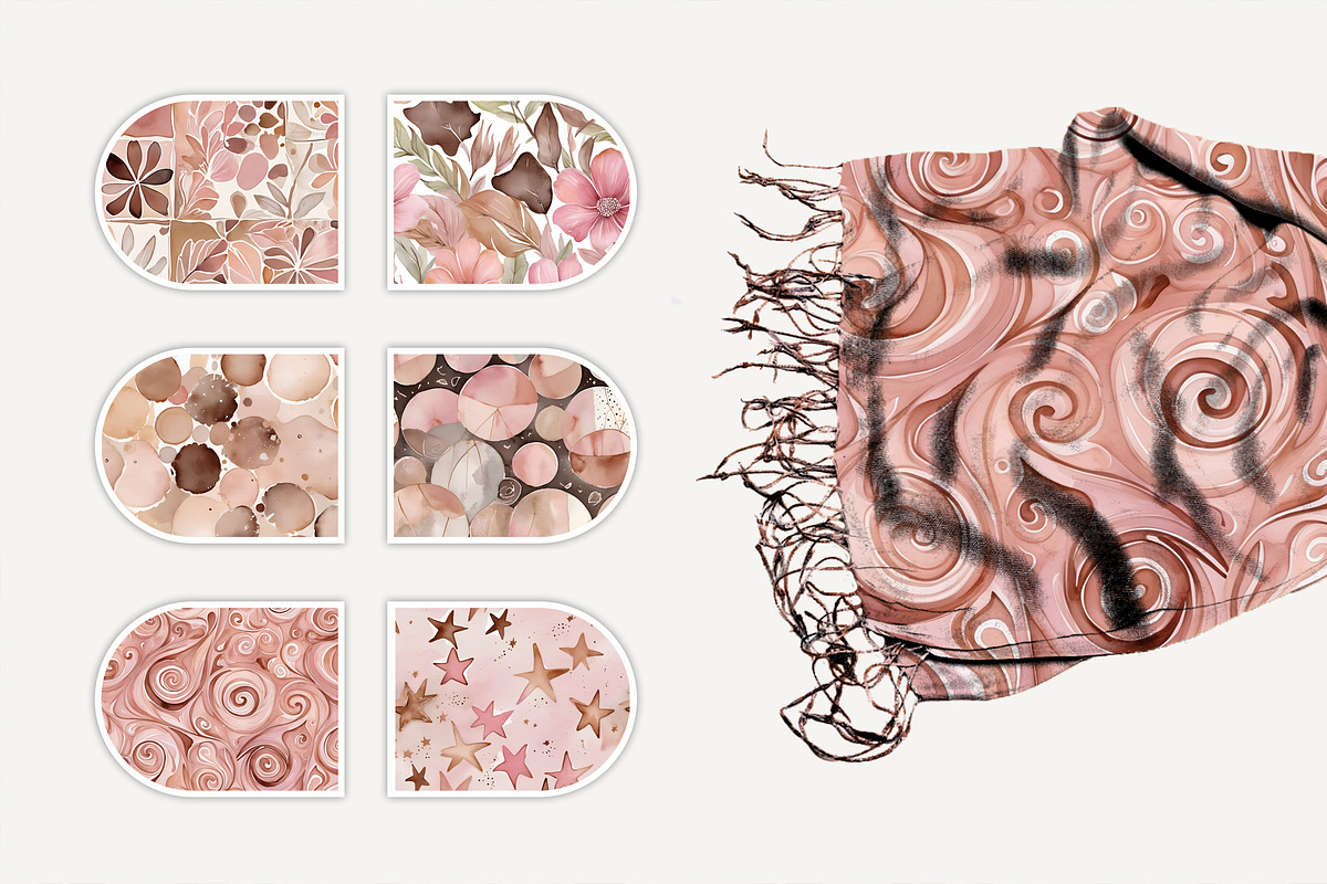 Boho Patterns. Pink and brown, a Pattern Graphic by L- design studio (Photo 2 of 7)