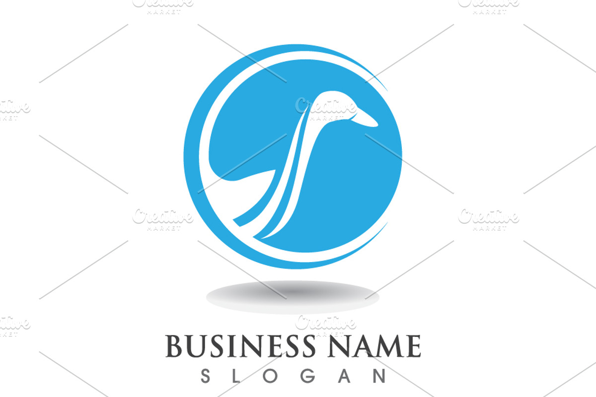 Swan animal logo template, a Branding & Logo Template by LOGOCREATIVE